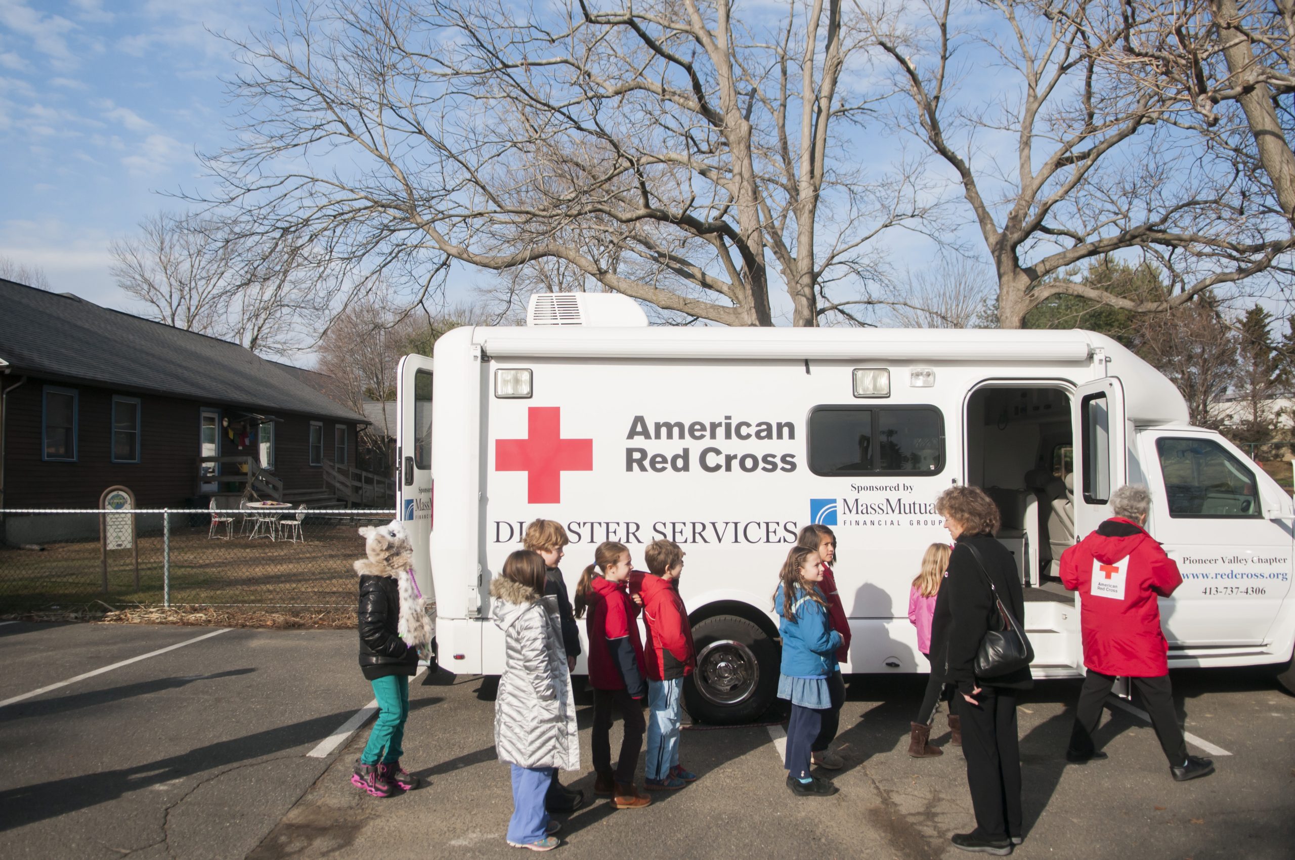 A Montessori Lower El class hosts the Red Cross for a community service program