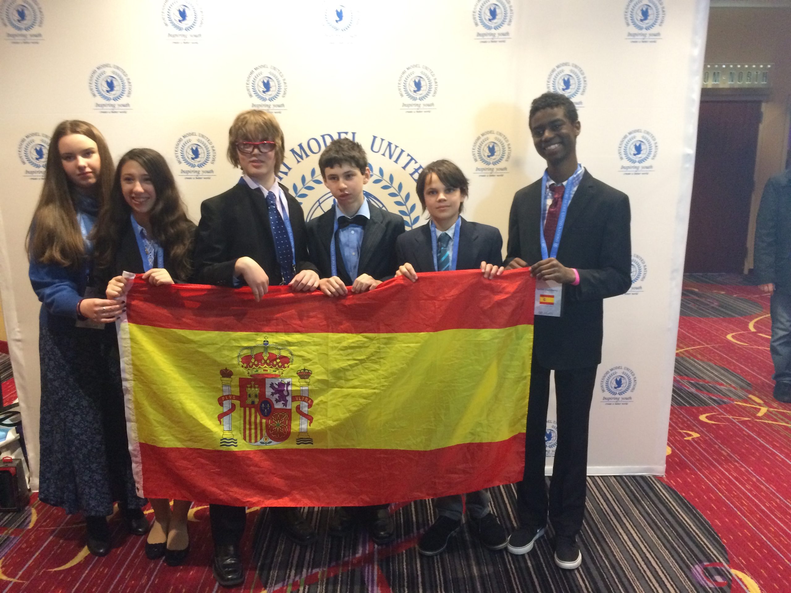 The Montessori Middle School class represents Spain at the Model UN in NYC